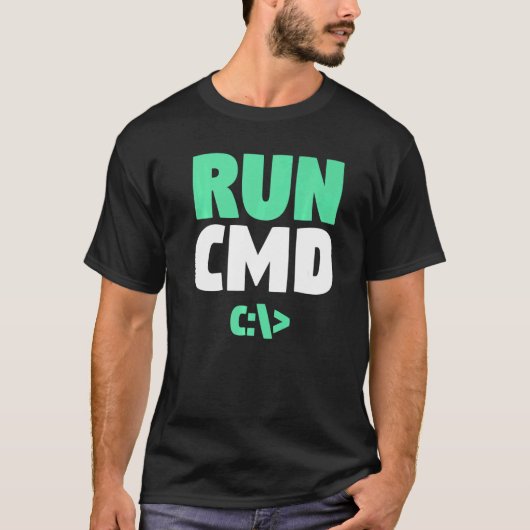 Opdrachtprompt Computer Programmer Run CMD T-shirt (Voorkant)