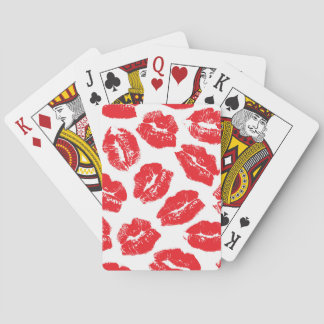 Opdruk Kiss Rode Lippen:  Naadloos Pokerkaarten