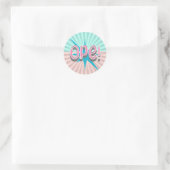 Ope, Funny Midwestern Slang | Retro Pink and Blue Ronde Sticker (Tas)