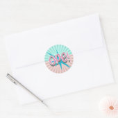 Ope, Funny Midwestern Slang | Retro Pink and Blue Ronde Sticker (Envelop)