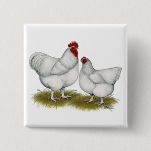 Opeens: White Pair Vierkante Button 5,1 Cm