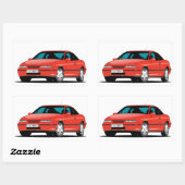 Opel Calibra red front Rechthoekige Sticker (Vel)