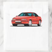 Opel Calibra red front Rechthoekige Sticker (Tas)