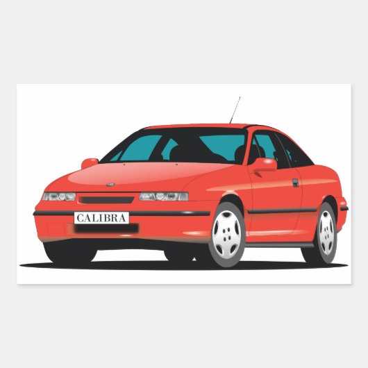 Opel Calibra red front Rechthoekige Sticker (Voorkant)
