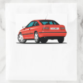 Opel Calibra rood achterkant Rechthoekige Sticker (Tas)