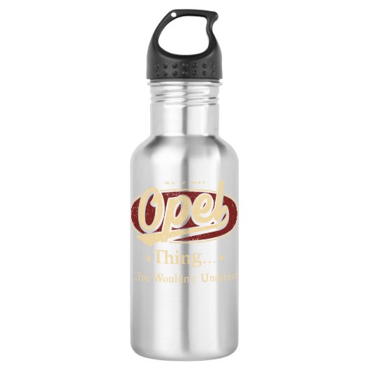 Opel Naam Water Fles Gift (Voorkant)