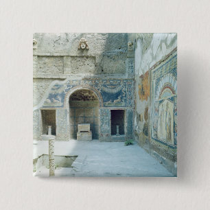 Open air triclinium van het Huis van Neptune Vierkante Button 5,1 Cm