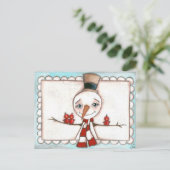 Open Arms Snowman - Vakantie Briefkaart (Staand voorkant)