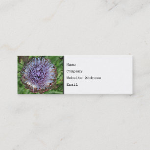 Open Artichoke Flower. Paars. Mini Visitekaartje