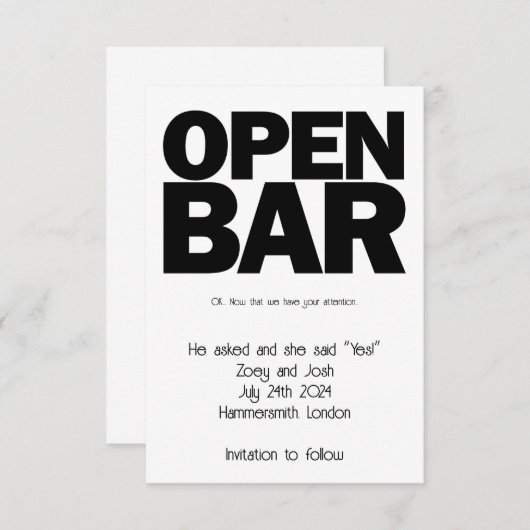 Open balk save the date (Voorkant / Achterkant)