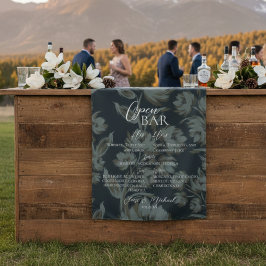 Open Bar and Signature Drink Brown Floral Wedding  Wandkleed
