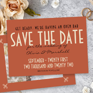 Open Bar Art Deco Sinaasappel Foto Save The Date