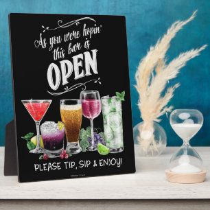 Open Bar Bord - Geef Fooi Sla een Slokje en Geniet Fotoplaat