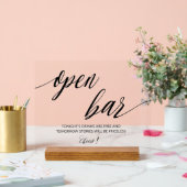 Open Bar Bruiloft Acryl Bord (Huwelijk)