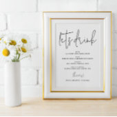 Open bar Buvons signe mariage Poster