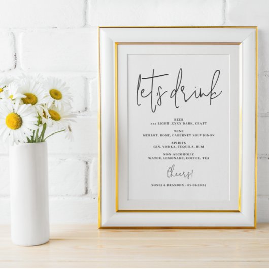 Open bar Buvons signe mariage Poster