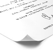 Open bar Buvons signe mariage Poster (Coin)