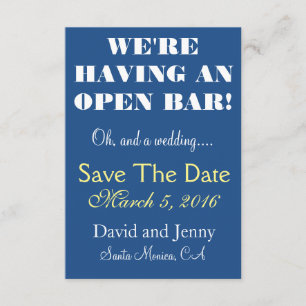 Open Bar De datum opslaan Save The Date