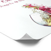 Open Bar Elegante Rode en Witte Wijn Trouwdans Poster (Hoek)