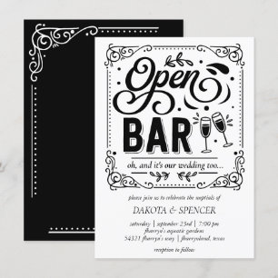 Open Bar (en Trouwen) Casual Micro Bruiloft Kaart