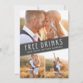 Open Bar Foto Grappige bruiloft Save The Date (Voorkant)
