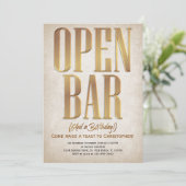 Open Bar Funny Invitation d'anniversaire (Debout devant)