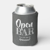 Open Bar - Grappige Groomsman Voorstel Blikjeskoeler (Blikje Voorkant)