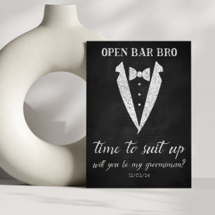 Open bar Groomsman-voorstel Kaart opruimen