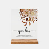 Open Bar Herfst Acrylteken Acryl Bord (Voorkant)