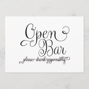 Open Bar Huwelijksbord Kaart