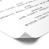 Open bar Menu Le mariage des boissons affiche Post (Coin)