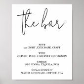 Open bar Menu mariage panneau Poster (Devant)