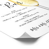 Open bar Menu mariage panneau Poster (Coin)