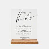Open bar Menu The Drinks wedding sign Poster (Recto)