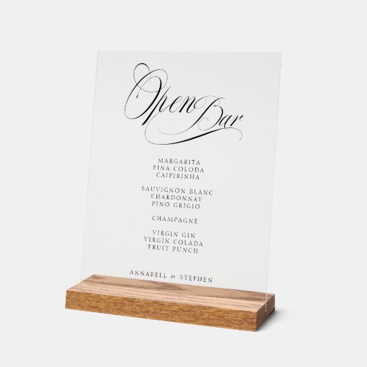 Open Bar ! Moderne, Calligraphie, Mariage (Angle)