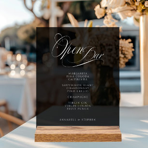 Open Bar ! Moderne, Calligraphie, Noir, Mariage