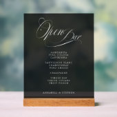 Open Bar ! Moderne, Calligraphie, Noir, Mariage (Neutre)