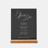 Open Bar ! Moderne, Calligraphie, Noir, Mariage (Recto)