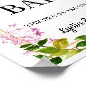 Open Bar Roze Floral trouwbord 8x10 poster (Hoek)