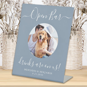 Open Bar, speciaal aangepast mosterd Blue Pet Dog Reclamebord Met Voetstuk