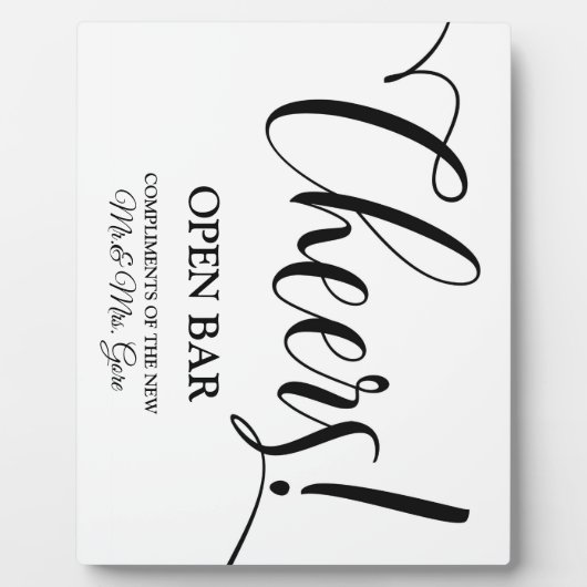 Open Bar Tabletop Plaque met opening voor paling Fotoplaat (Voorkant)