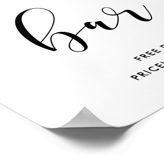 Open-bar trouwteken poster (Hoek)