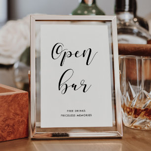 Open-bar trouwteken poster