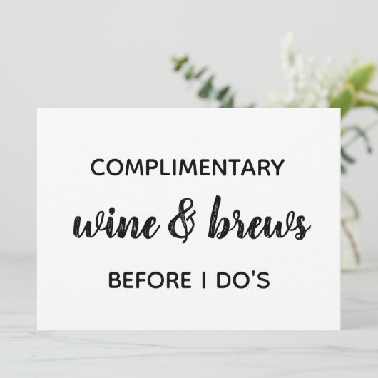 OPEN BAR Weddenschap Kaart (Staand voorkant)