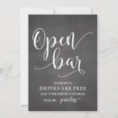 Open Bar Wedding Alcohol Sign (Voorkant)