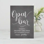 Open Bar Wedding Alcohol Sign (Staand voorkant)
