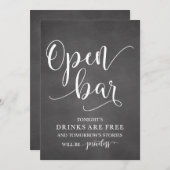 Open Bar Wedding Alcohol Sign (Voorkant / Achterkant)