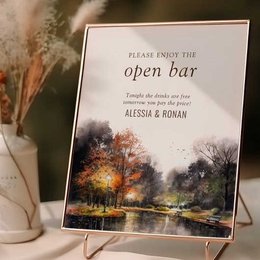Open Bar Wedding Sign Digital or Printed Poster