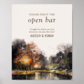 Open Bar Wedding Sign Digital or Printed Poster (Voorkant)