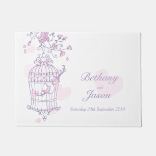 Open Bircage deux oiseaux tapis de mariage personn
